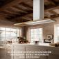 Preview: Elica BIO ISLAND WH/A/120x58 ROVERE - Inselhaube, Weiss/Eichenholz, Umluft/Abluft, 120 cm